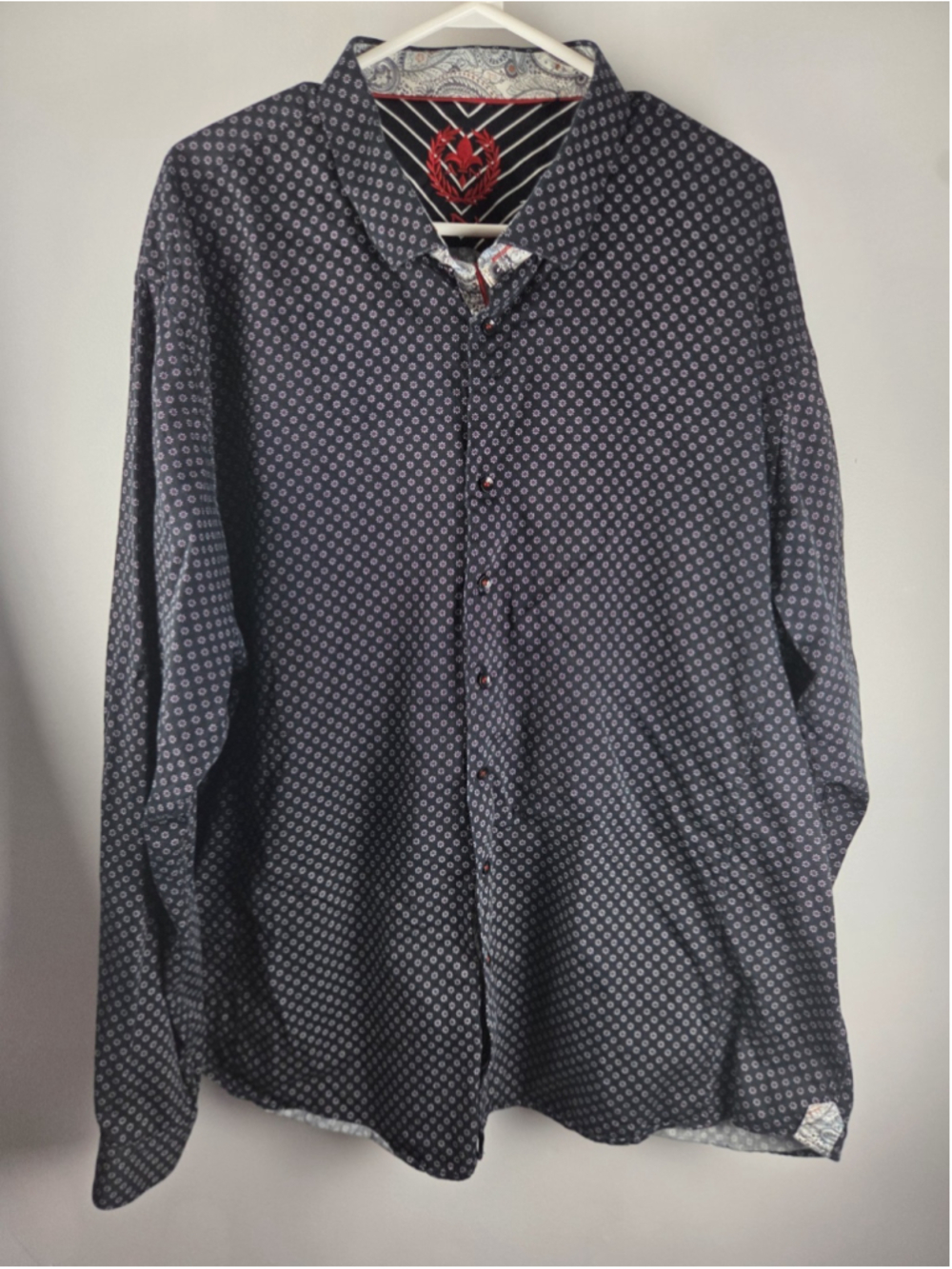 Au Noir Men's Long Sleeves Dress Shirt Black Size 8 Pre-Owned